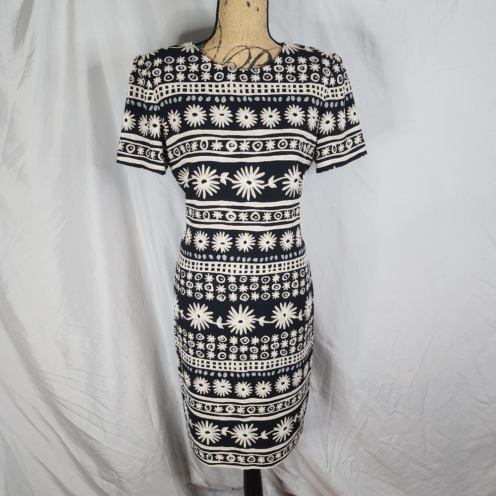 Vtg 90s LIZ CLAIBORNE Size 8 Floral Power Dressing Short Sleeve Sheath Dress EUC - Picture 2 of 10